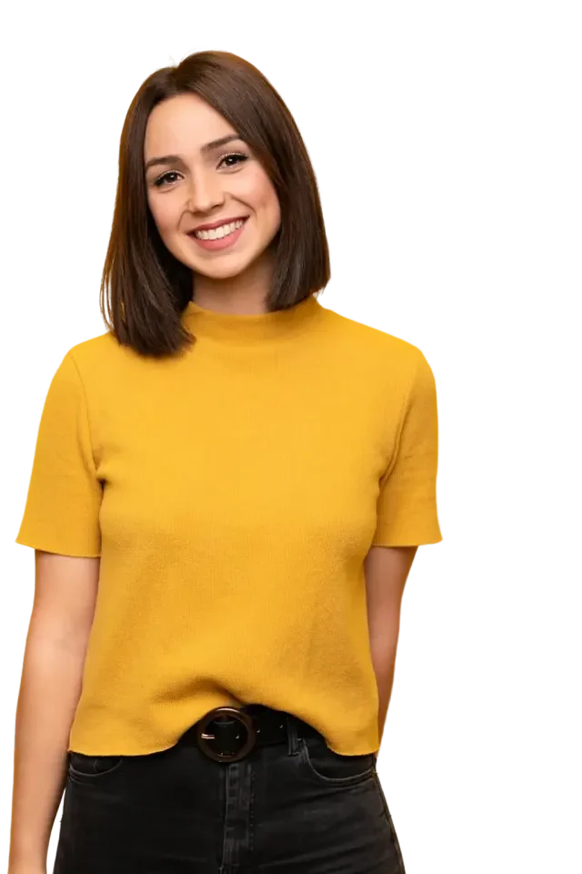 A person showing a young Scottish apprentice smiling